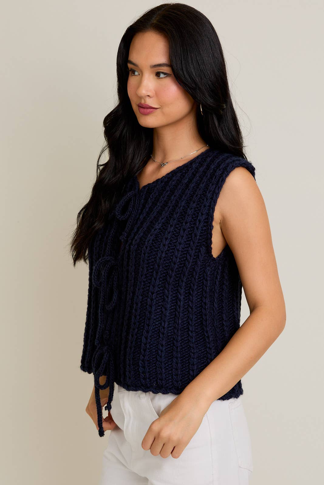 Front Tie Sweater