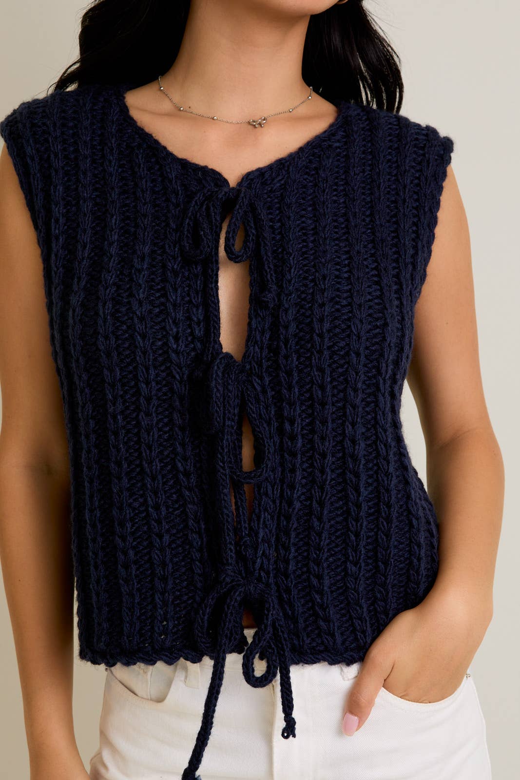 Front Tie Sweater