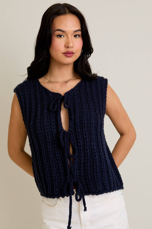 Front Tie Sweater