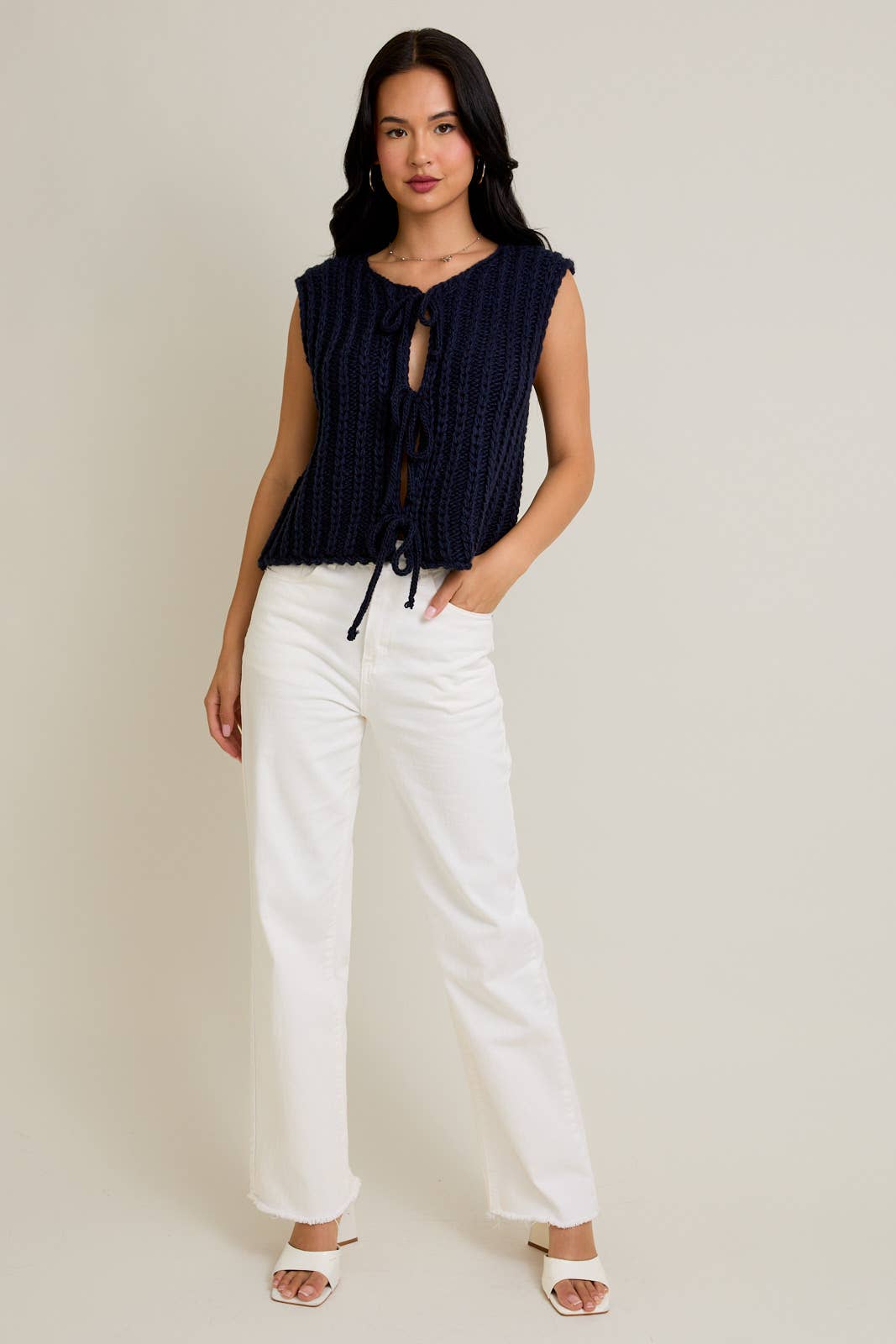Front Tie Sweater