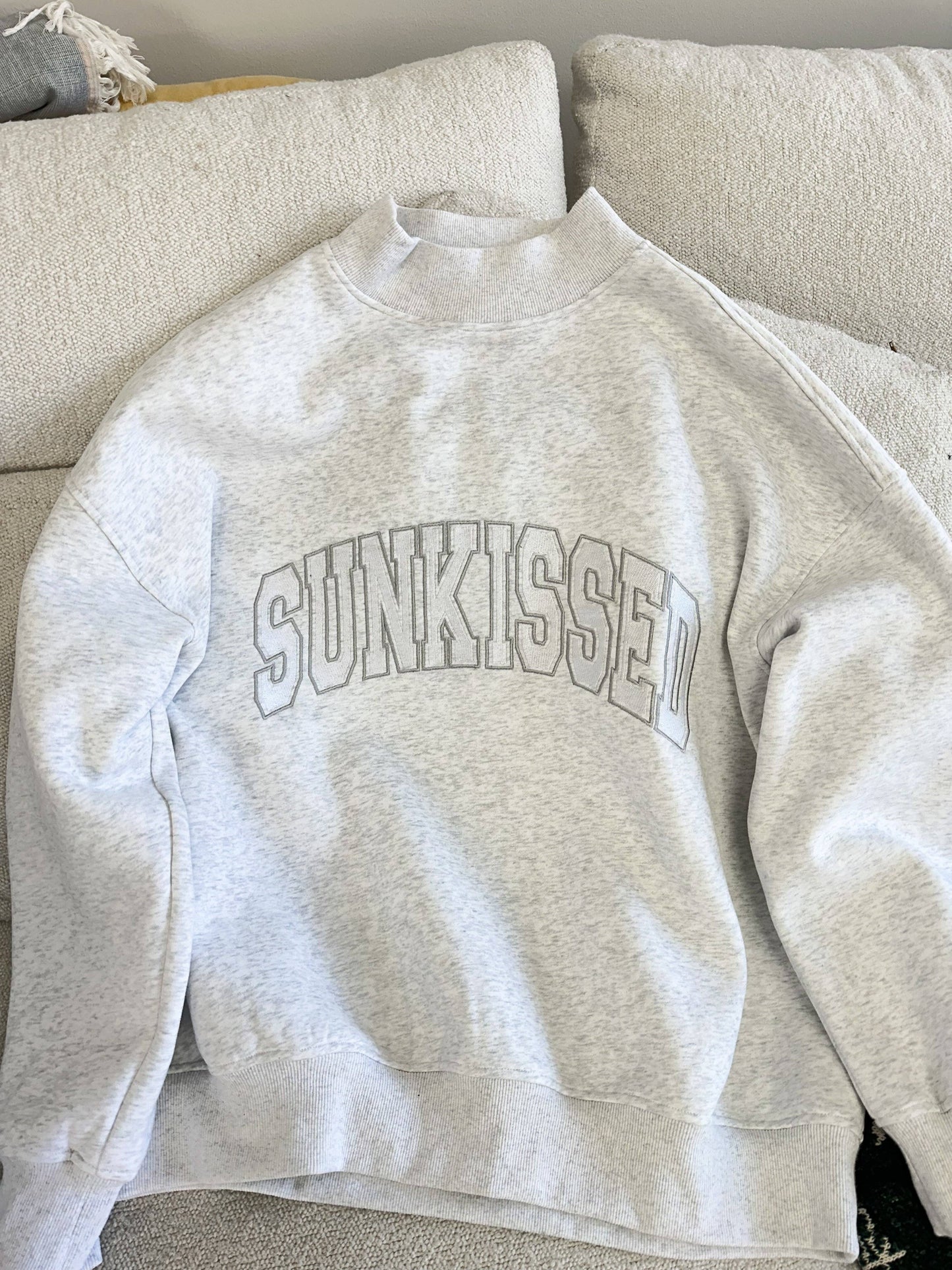 Mockneck Sunkissed Embroidered Sweatshirt