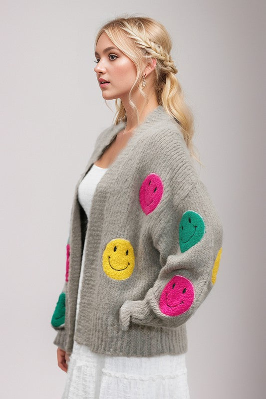 Smiley Knitted Cardigan