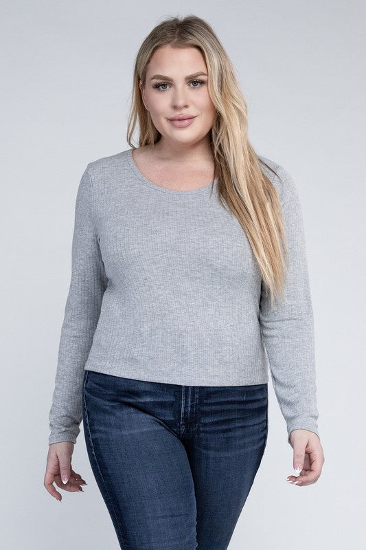 Ribbed Round Long Sleeve +