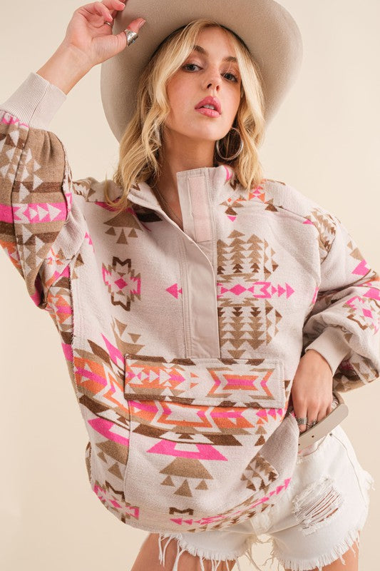 Pink Aztec Pullover