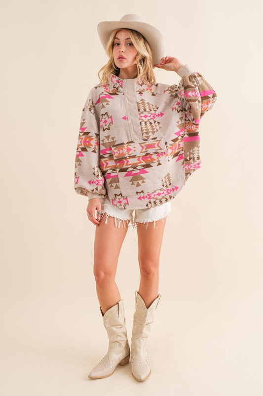 Pink Aztec Pullover