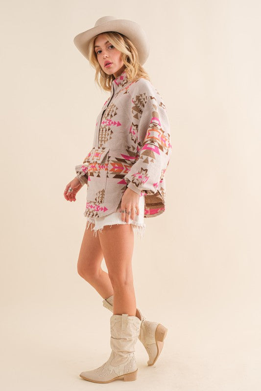 Pink Aztec Pullover