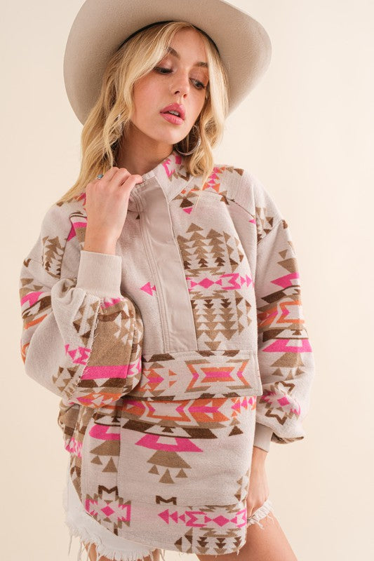 Pink Aztec Pullover