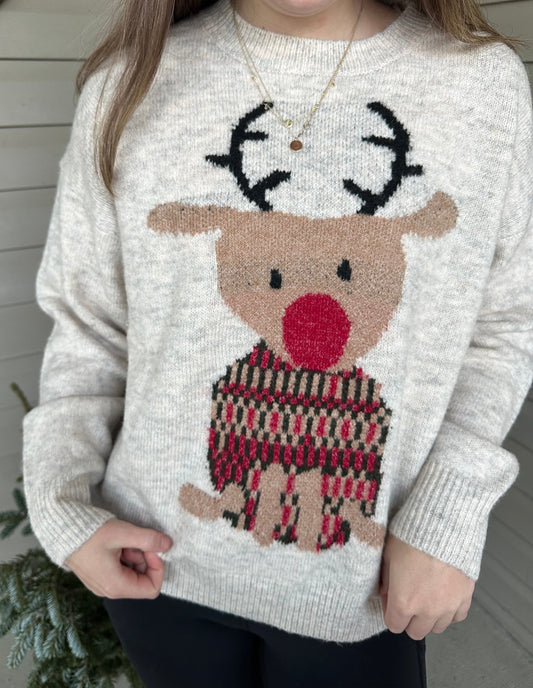 Rudolph Crewneck Knit Sweater