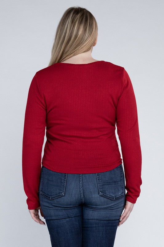 Ribbed Round Long Sleeve +