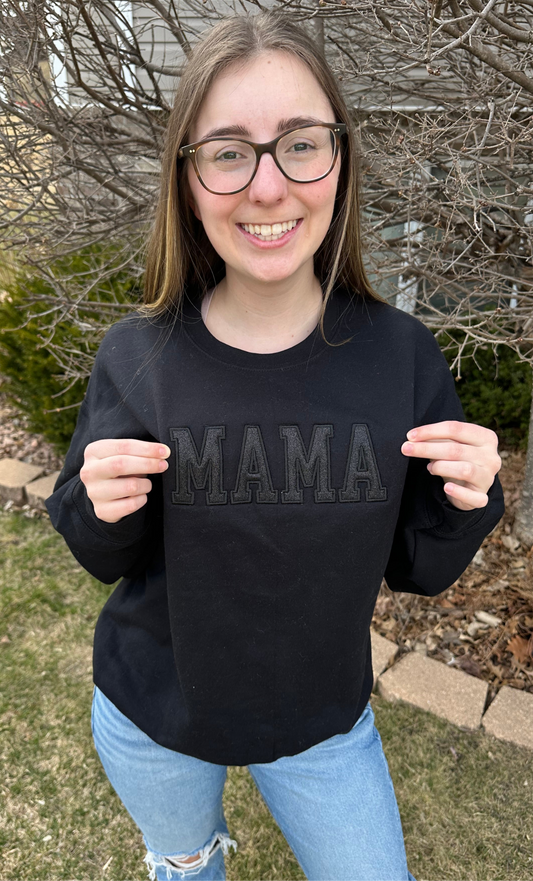 Black Glitter Mama Sweatshirt