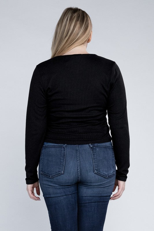 Ribbed Round Long Sleeve +